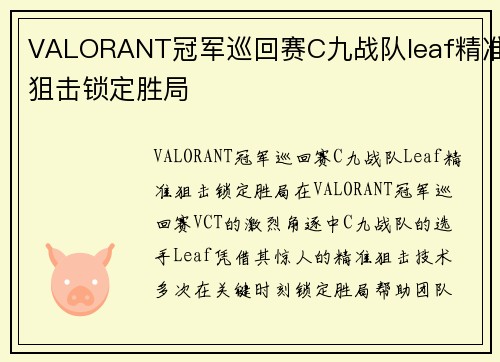 VALORANT冠军巡回赛C九战队leaf精准狙击锁定胜局